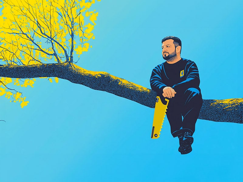 Zelensky, illustration éditoriale web